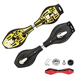 YEYGRIEM Caster Board Skateboard, Compact and Lightweight Caster Board Deluxe Junior Caster Board with Illuminating Wheels and 360 Degree Casters for More Excitement and Fun for Adults, 29.1'*7.4'