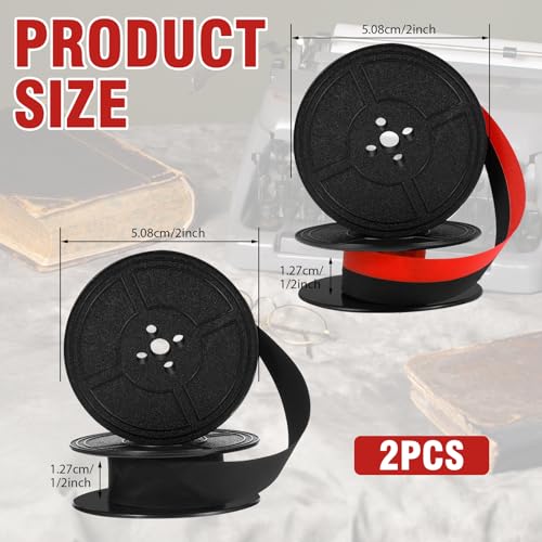 2 Rollen Farbband Für Schreibmaschine, Farbband in Schwarz Und Rot Doppelpack Schreibmaschinenband Nylon Typewriter Farbbands Kompatibel Doppel Spule Schreibmaschinen Farbbands Klassischen Modellen