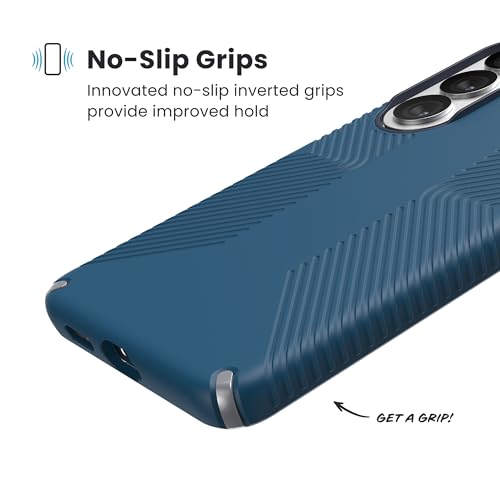 Image of Speck Samsung Galaxy S26 Presidio2 Grip + Magnet Case - Deep Sea /Silver Metallic /Spell Blue