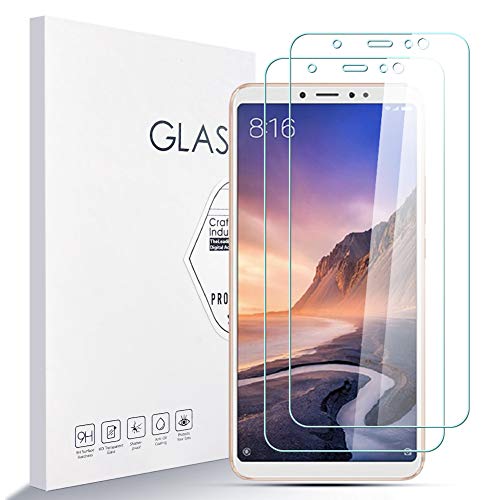 LZS Protecteur D'écran pour Xiaomi MI Max 3 [2 pièces] Dureté 9H en Verre Trempé Résistant à la Rayure, sans Bulles, Glass Screen Protector pour Xiaomi MI Max 3