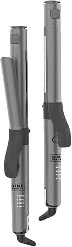 Bime Beauty Curlstream Pro 2023 - Plancha de cerámica para el cabello, alisadora y rizadora 2 en 1 con temperatura ajustable, alisador de pelo de