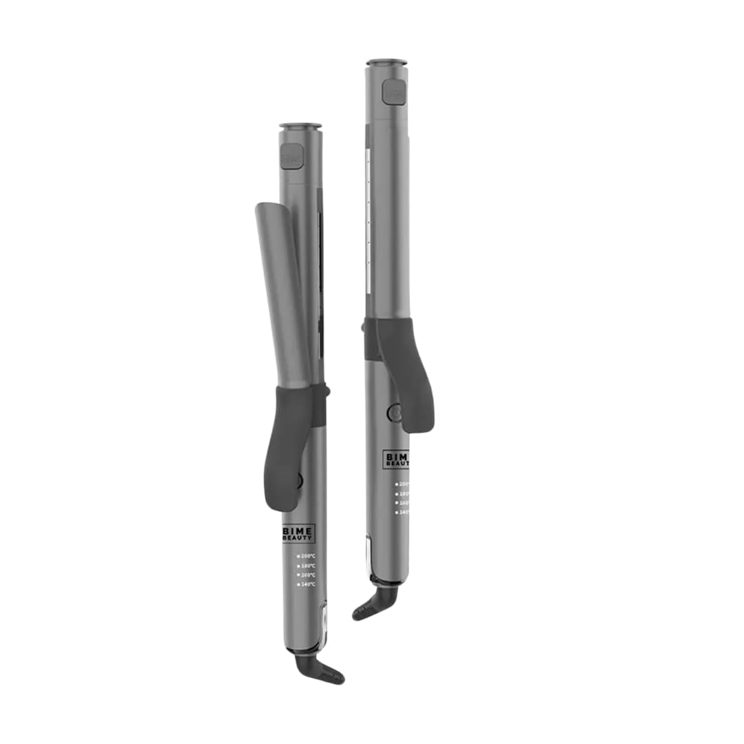 Bime Beauty Curlstream Pro 2023 Ceramic Hair Iron | 2 in 1 Straightener and Curling Iron with Adjustable Temperature | Adjustable | Hair Straightener and Curler (Fast Heating & Auto Shut-Off)