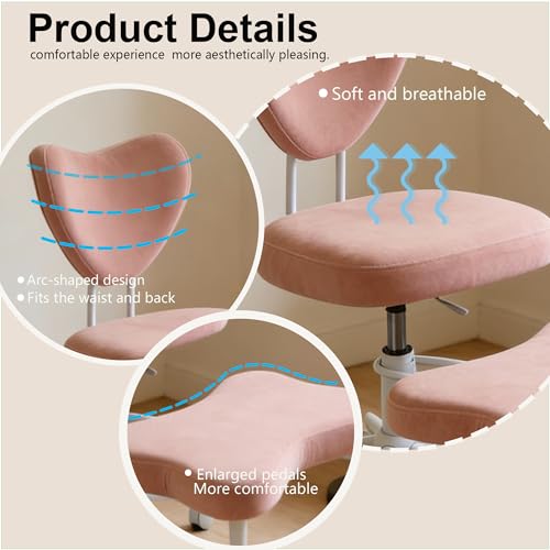 Image of Meditation Chair, Ergonomic Cross-Legged Seating Chair with Lumbar Support and Height-Adjustable Seat Cushion, Ideal for People Engaged in High-Intensity Office Work, Pink