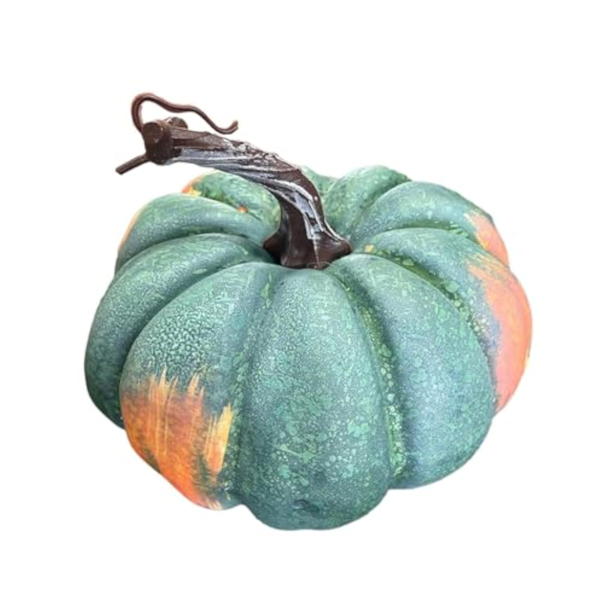 Artificial Pumpkin Pumpkin for Mantel Thanksgiving Tabletop Centerpiece Flat Green