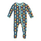 KicKee Pants Print Footie with Zipper, Fitted Long Sleeve Pajamas, Ultra Soft Everyday One-Piece Lou