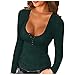 Zilosconcy Pull chaud pour femme - Manches longues - Sexy - Col en V - Body à manches longues - Élégant - En tricot - Manches longues - Pull pour femme, B5 vert armée, L