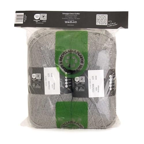 Scheepjes Colour Crafter de 2x150g en gris para tejer mantas de sofá cómodas 4