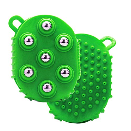 Preisvergleich Produktbild POEO Massage Handschuh - mit 7 360-Grad-Rollen,Green