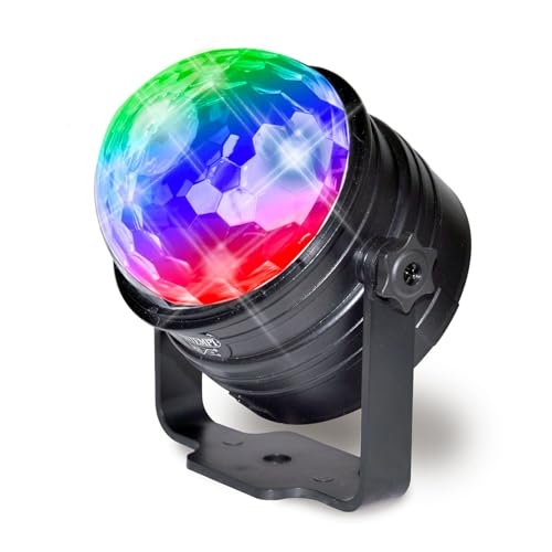 Bontempi | LED Party Light Sfera con Luci LED da Discoteca, Telecomando, Supporto con Ventosa, Rotazione Regolabile, 11x9.1x8.5cm