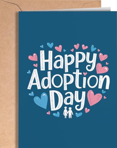 Adoption Card - Happy Adoption Day Card for Children, Daughter, Son or Baby Girl or Boy - Adoption Finalization Greeting Card Present from Adoptive Parents - Adoption Card from Bonus Parents - Happy