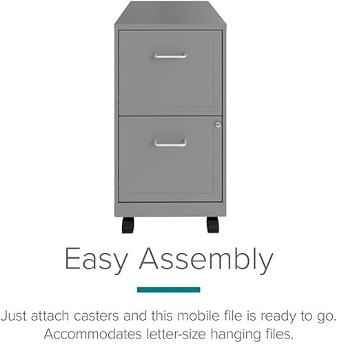 Miniatura 79 de Pemberly Row Gabinete de archivo vertical inteligente móvil de 18in 2 cajones blanco perla