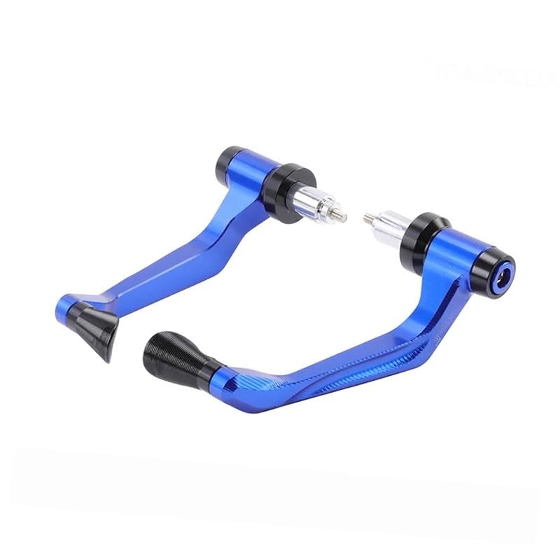 Protège-mains moto CNC bleu en aluminium premium pour guidon 22mm