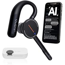 Archer AI Voice Recorder Earpiece, Wireless Single Ear Bluetooth Headset, Meeting Assistant with Transcription, AI Noise Canceling 50dB, AI Transcribe & Summarize with App for Office/Meeting/Driving