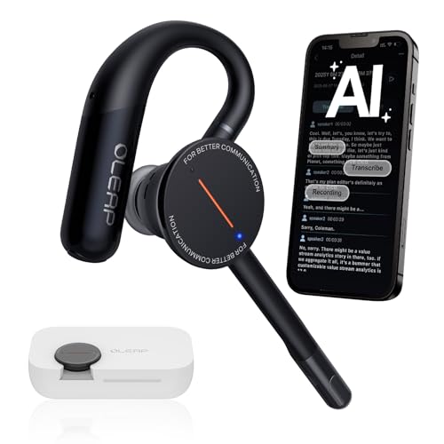 Archer AI Voice Recorder Earpiece, Wireless Single Ear Bluetooth Headset, Meeting Assistant with Transcription, AI Noise Canceling 50dB, AI Transcribe & Summarize with App for Office/Meeting/Driving