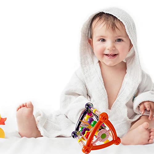 Berbeem Multi Activity Triangle Toy, Swinging Triangle Rammelaar Toy met draaiende wielen en spiegel, Baby Grip Training… - Image 6