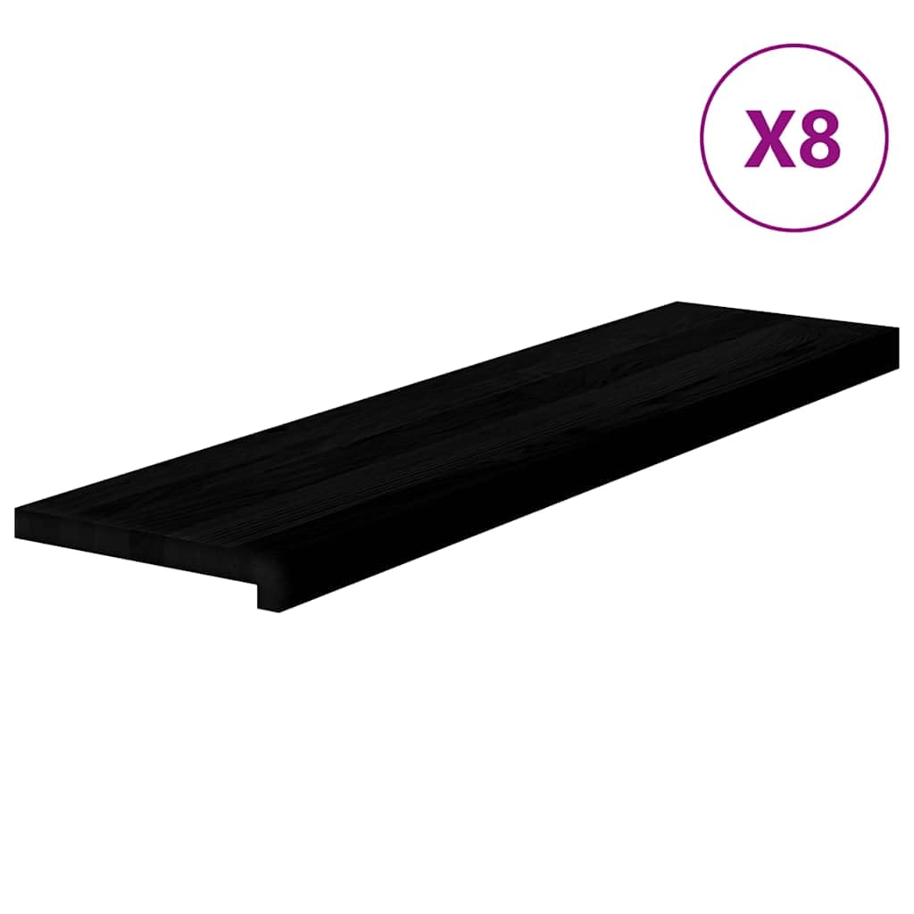 Stopnie schodowe 8 szt. Brązowo-czarny 100x25x2 cm Lity dąb