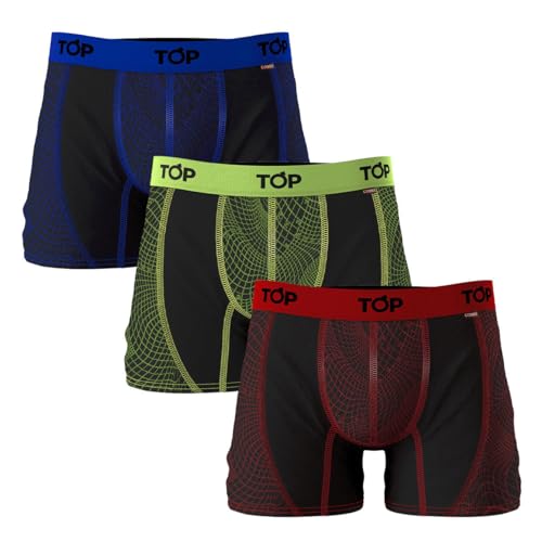 TOP - Men's Microfiber & Copper Boxer Briefs - Pack of 3 - Moisture-Wicking & Odor Control