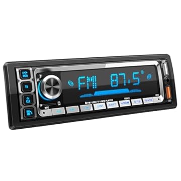 RDS Autoradio Bluetooth 5.0 Vivavoce, Stereo Auto Bluetooth FM/AM Autoradio1 Din per Auto, Supporto Vivavoce 2USB/AUX/SD/TF/WMA /MP3/WAV/Supporto iOS Android(Multicolore)