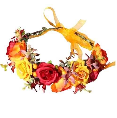 Vivivalue Rose Flower Crown Garland Headband...