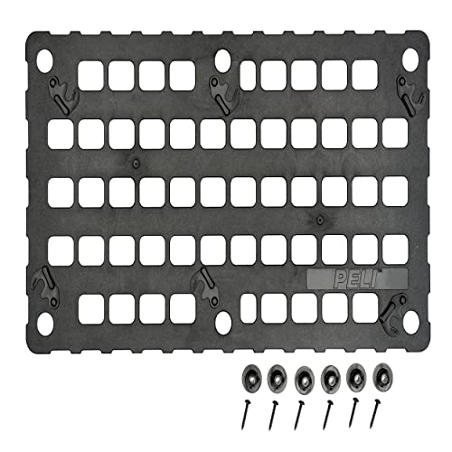 PELI 1510 MOLLE Panel Deckeleinsatz, original Zubehör, kompatibel 1510 Koffer, Farbe: Schwarz, Taschen und Koffer separat erhältlich