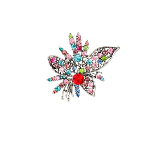 Image of Rhinestone Sunflower Brooch Pin for Women Red Black Purple Large Flower Broochs Snowflake Brooch Marquise Wreath Brooches Jewelry