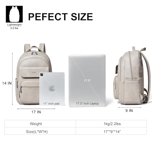 Mochila de viaje Leresas 37L en cuero vegano gris claro miniatura 3