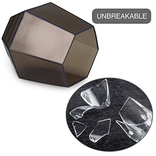 Sungrace Stemless Silicone Wine Glasse, Unbreakable And Portable, Unique Diamond Shaped, For Parties, Camping, Beaches Or Travel (Transparent Black, 4 Pack) #TOP7