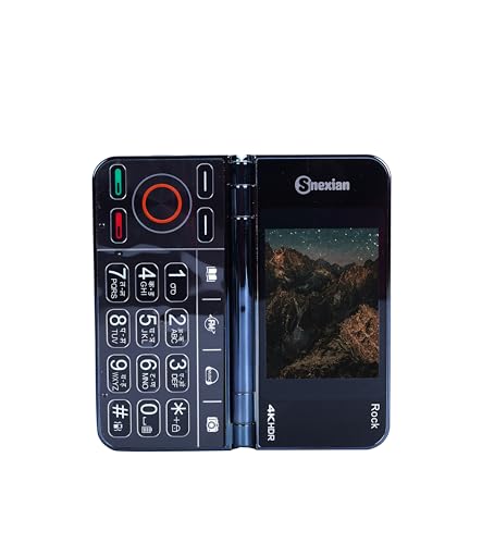 Image of Snexian All-New Rock FOLD MINI Dual Display |Keypad Mobile| with 2.8 inch and 2.4 inch Big Display |Flip|Fold|BT Dialer| Voice Changer |Auto Call Recording|Big Battery| FM |Camera| Feature Phone | Blue