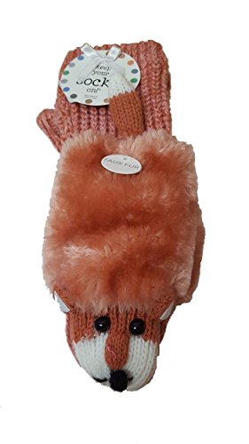 keep your socks on Faux Fur Fuzzy Winter Animal Socks with Grippers