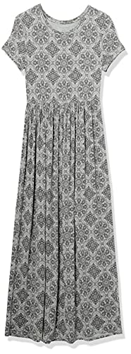 Image of Amazon Essentials Women's Short-Sleeve Fitted Waisted Maxi Dress (Available in Plus Size)