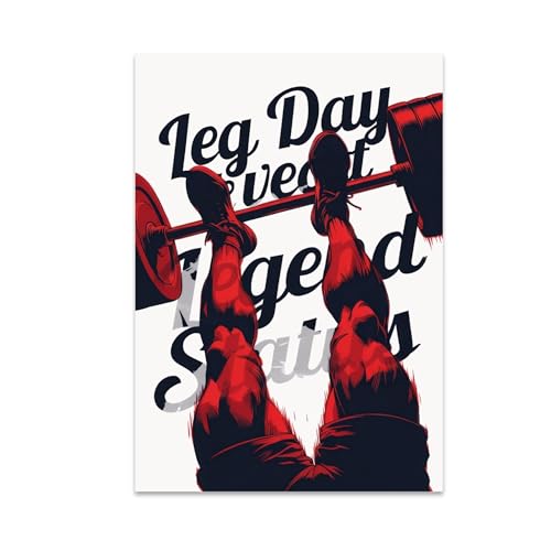 Fitness Enthusiast Poster Print - Leg Day Legend Status - 13x19 - Motivational Wall Art
