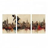 3Pck Monopatín Diamond Painting Kit Completo, Ciudad Pintura Diamante para Manualidades Adultos 20x30cm*3 Pintar por Numeros Diamond Painting para Cuadros Decoracion Salon Modernos Regalo HXZH-4076