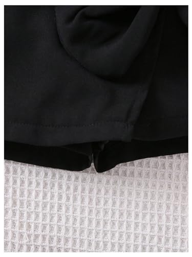 Image of BEAUDRM Girl's Elastic Waist Bow Front Trousers Split Straight Leg Cute Skort