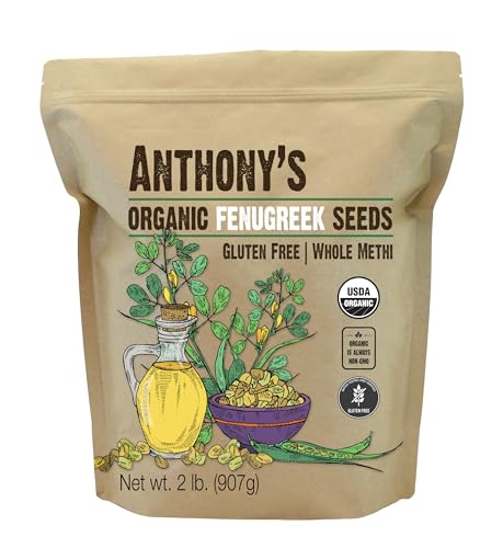 Anthony's Organic Fenugreek Seeds, 2 lb, Whole Methi Seeds,...
