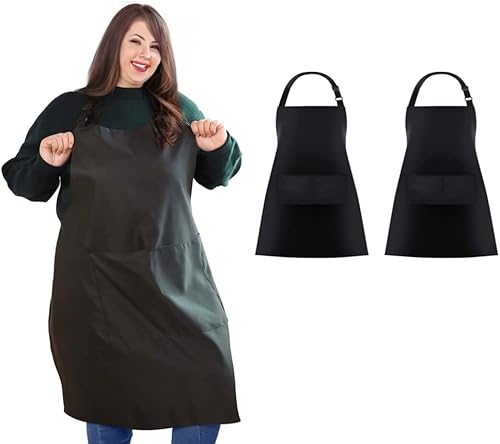 Urby Delantales para mujer con bolsillos, talla grande, XL XXL o cintura 40+, extra grande y largo.