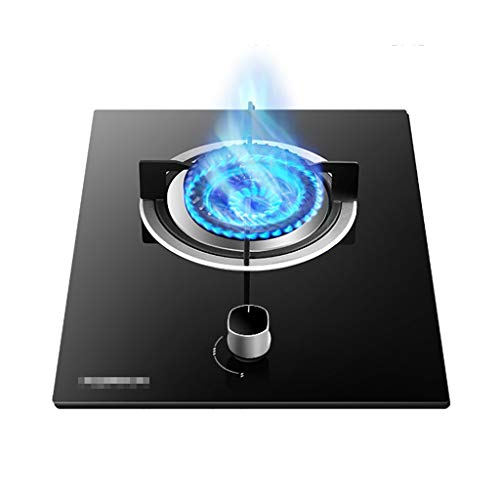 Gas cooktop Desktop Burners Gas Hob Built-in Gas Hob 4.8KW,Desktop/Built-in Home Kitchen Single Burner Gas Stove ，Easy To Clean,Compatible With All Cookware [Energy Class A](Tempered Glass,LPG)