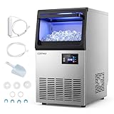 COSTWAY Commercial Gourmet Ice Maker Machine, 80 Lbs/24H Spray-Type Undercounter Premium Ice Machine with 30 LBS Storage Bin, Self-Cleaning Function, Adjustable Ice Thickness for Bar Cafe Home