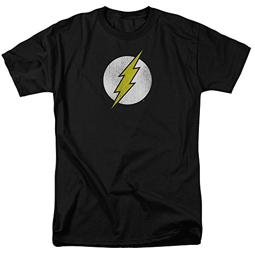 DC Comics Men's The Flash Short Sleeve T-Shirt, Distressed Black, Medium