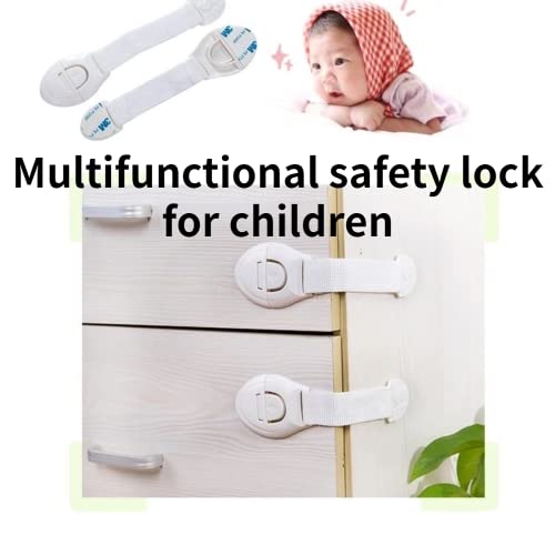 Child Safety Strap Locks For Cabinet, Refrigerator, Oven, Toilet, Drawer, Trash Can Etc, Adjustable Length, Strong Glue Is Not Easy To Fall Off (8 Count (Pack Of 1)) #TOP4