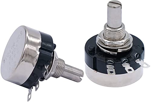 Taiss 2Pcs Rv24Yn20S 5K Potentiometer Single Turn Carbon Film Rotary Taper Potentiometer Used For Inverter Speed Regulation. Motor Speed Control + 2Pcs A03 Knob + 2Pcs Dials (B502 5K Ohm) #TOP5