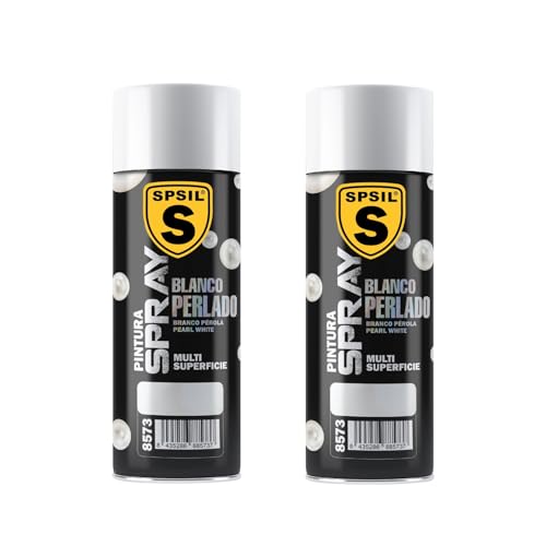 SPSIL Pintura Spray Secado Rápido Blanco Perlado pack of 2 400ml Profesional Interior Exterior Aplicación