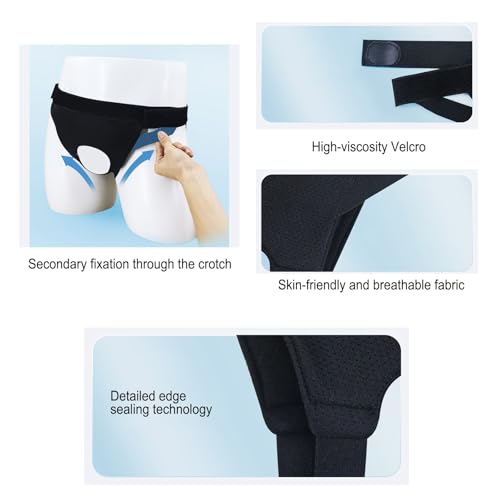 Faja para Hernia Hombre Lado Izquierdo o Derecho Ajustable Negra Talla S miniatura 4