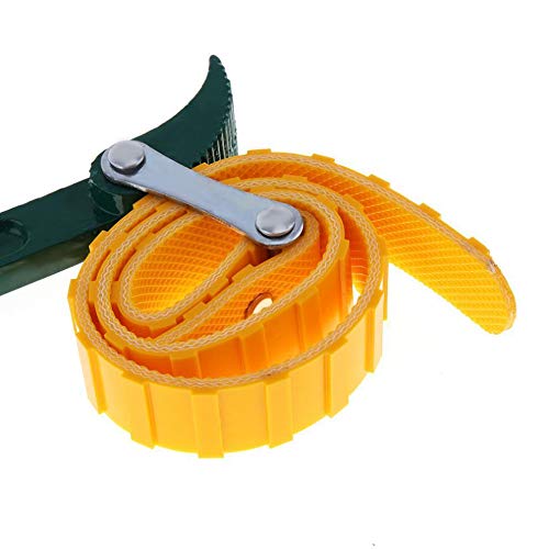 Image of Inditrust 12inch Oil Filter Wrench Belt (Yellow, 300mm Single Sided Adjustable Wrench) with GLOVES