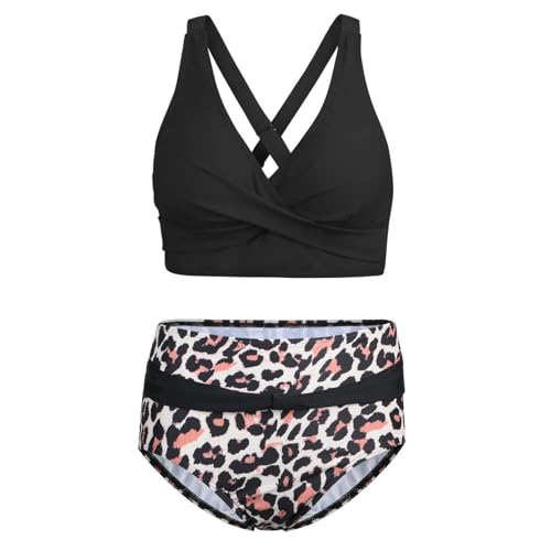 Maillot de bain froncé imprimé avec contrôle du ventre pour femme