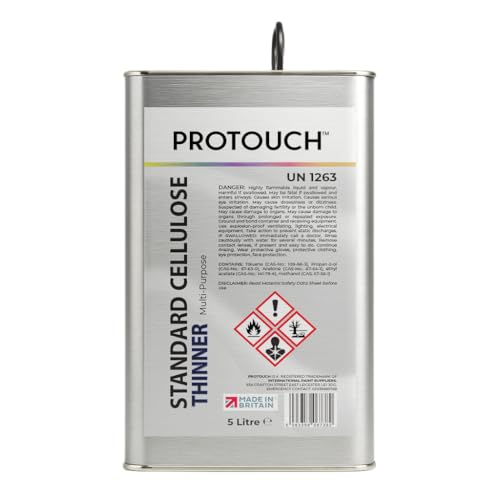 PROTOUCH Standard Cellulose Thinners 5 Litres for Lacquers Primers and Basecoat Paints Flexible Cap Tin