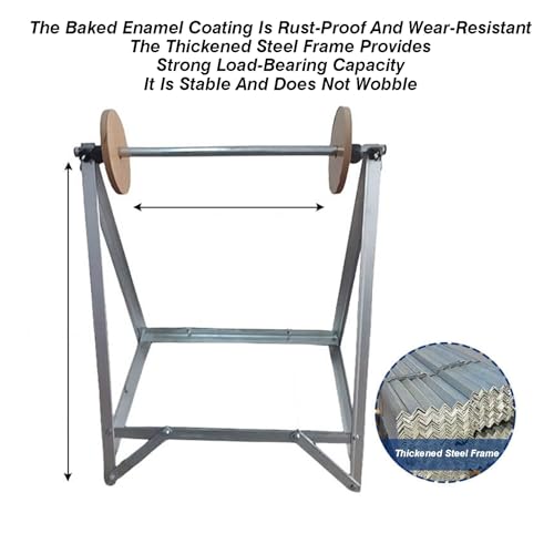 Dispenser di involucro di bolla resistente, capacità di 250kg, supporto in acciaio zincato con sconcerto di legno, supporto per imballaggio verticale per l'isolamento del film di allungamento e dell'e