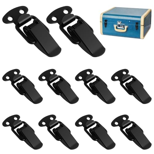 10 Pcs Loquet a Bascule, Fermeture à Levier 50mm avec Vis, Attache Capot Inox, Fermeture à Levier Pour Coffre Outils, Loquet à Bascule en Acier Inoxydable...
