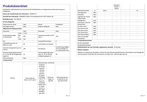 Heinrich´s Vrijstaande koelkast, 242 liter, volledige koelkast, ledverlichting, staande koelkast met 5 glazen planken + 1 groentevak + 4 deurplanken, deuraanslag verwisselbaar, stil 40 dB, 7 - Image 8