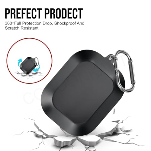 Image of Silicone Case Cover Compatible for Realme Buds Air 8 with Cleaner Kit,Lanyard & 4 Pcs Cable Protectors (Black)