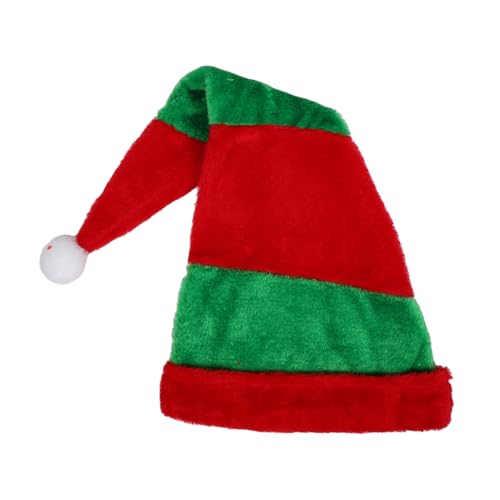 Warmhm Weihnachtsmütze Erwachsene Plüsch Rot Grün Gestreift...